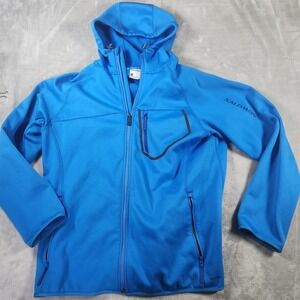 SALOMON Outline FZ Running Jacket Men's XL Hooded Zip Blue Fleece Performance